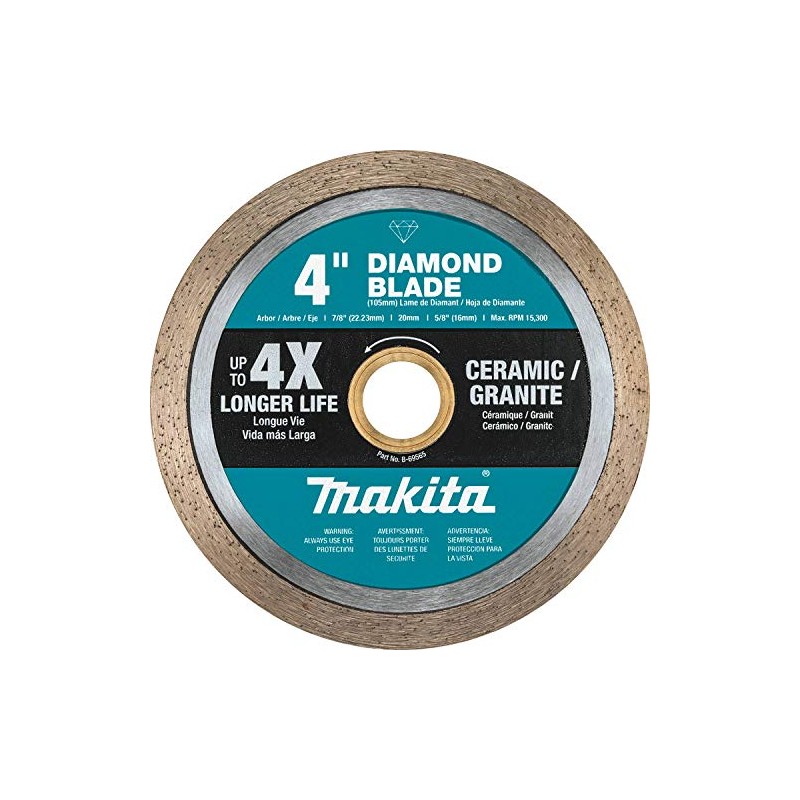 Makita B-69565 4" Diamond Blade, Continuous Rim, General Purpose