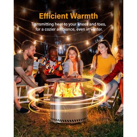 Heat Deflector for Solo Stove Bonfire: Portable 304 Stainless Steel Bonfire Heat Deflector - Fire Pit Heat Diffuser for Solo Stove Accessories Easy to Install & Remove Detachable Legs - 24.5 x 12 in