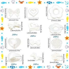 SUNNYCLUE 1 Box 120Pcs 6 Styles Assorted White Beads Pearl Bead Bow Charms Bulk camellias Flower Heart Bow Bead for Jewellery Making DIY Crafting Bracelets Necklaces Phone Decoration Holidays Women