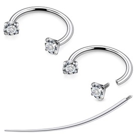 Tvalccoy F136 Titanium 20g 10mm Horseshoe Nose Septum Lip Rings Piercings Hoops 20 g Gauge Small Cartilage Tragus Helix Daith Earrings Jewelry for Women Men Hypoallergenic