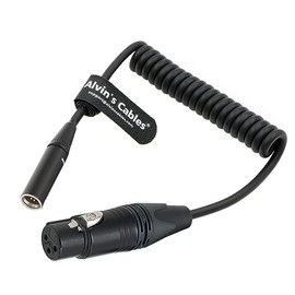 Alvin's Cables Mini XLR 3 Pin Male to XLR 3 Pin Female Audio Cable Coiled Cable for Blackmagic Pocket Cinema Camera BMPCC 4K/6K, Video Assist 4K, Sharp 8K Cam