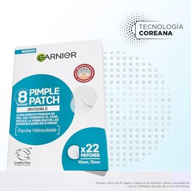 Garnier Pimple Patch Invisible, Parches Hidrocoloides Para Acné, Reduce Imperfecciones En 8 Horas, Clínicamente Probado, Tecnología Coreana, Vegano, C
