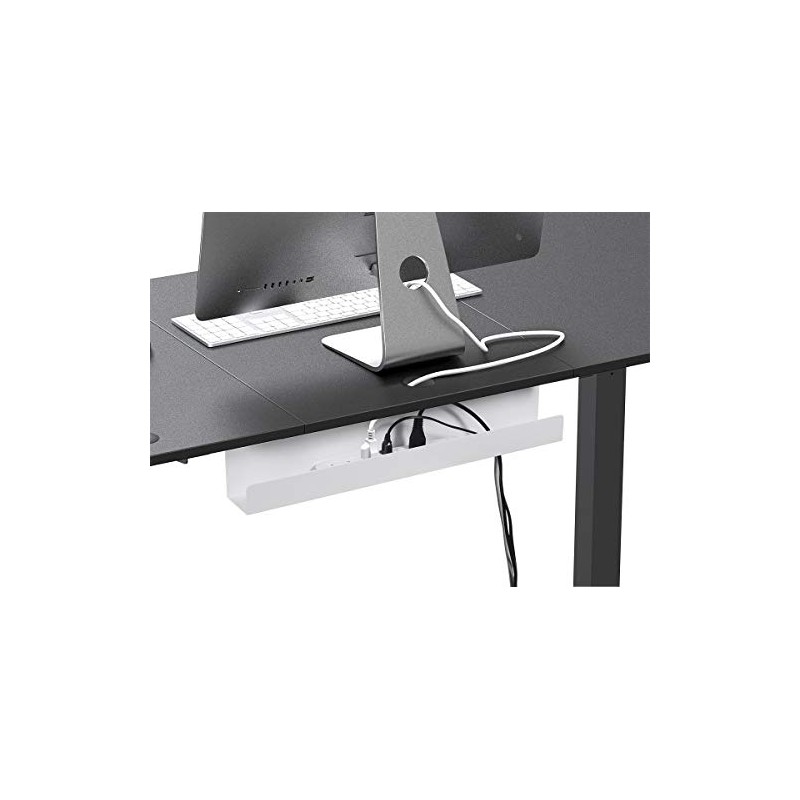 Monoprice Under Desk Cable Tray - Steel with Power Supply