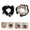 Ipetboom 2pcs Leather Hair Ties for Women Elegant Black Beige