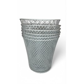 Essentials Wire Mesh Waste Basket (6, White)