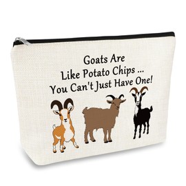 Goat Gifts for Goat Lovers Makeup Bag Goat Themed Gifts Animal Lover Gifts for Women Cosmetic Zipper Pouch Bag Goat Lover Gift Christmas Birthday Graduation Gift for Goat Mom Goat Owners Goat Farmer