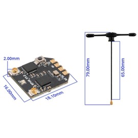 Radiomaster RP4TD-M 2.4GHz ExpressLRS Mini True Diversity Receiver con 65 mm UFL T Dual Antenna per ELRS FPV Trasmettitore Ideale per FPV Drone/Tiny Whoop/Fixed-Wing RC Plane