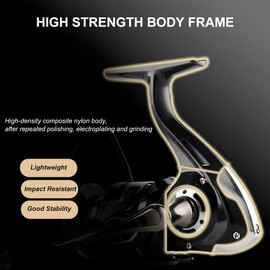 YZOTEK Fishing Spinning Reels - Lightweight 12BB Ultra Smooth 20-55LBs Max Drag Spinning Reels for Saltwater and Freshwater Fishing, 5.2:1, 2000-7000 Series