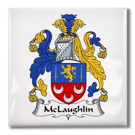 Carpe Diem Designs McLaughlin Family Crest/Coat of Arms Ceramic Tile for Coaster, Hot Plate, Trivet or Decorative Accent