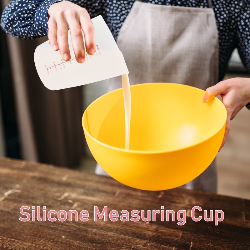 3 PCS Silicone Flexible Measuring Cups,Melting Cups for Epoxy Resin,Butter,Chocolate