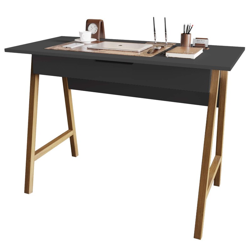 Parma Computer Desk - Office, School, and Art Workstation/Desk (Black)
