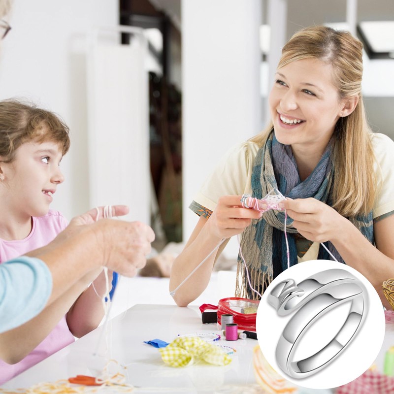SUBANG 8 anillos ajustables de ganchillo para tejer anillos de