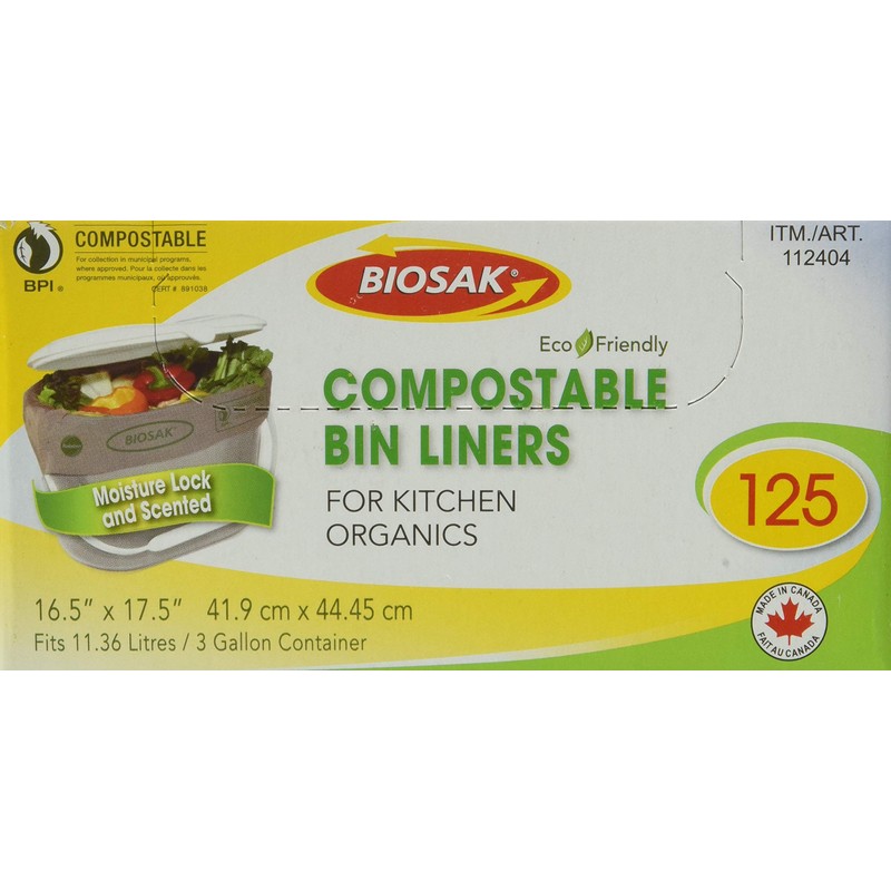 Biosak Compostable Liner Bags (Pack 125/ 16.75 X 17.5) 125