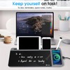 Varhomax Glass Desk Whiteboard with Wireless Charger, Desktop Organizer Dry