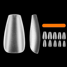 MASAIGGE Matte Short Coffin Nail Tips for Nail Art, 500Pcs Press On Nails Fake Gel Nails False Nails Pre-Shaped Pre-Buff Nail Extensions Acrylic Nails Manicure DIY Home 10 Sizes with Nail File