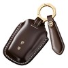 ontto Genuine Leather Car Key fob Cover Fit for Toyota