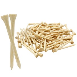 Rierdge 200 Pack Professional Bamboo Golf Tees 3-1/4"/83mm Long Golf Tees Biodegradable Reduce Friction & Side Spin Wooden Golf Tees