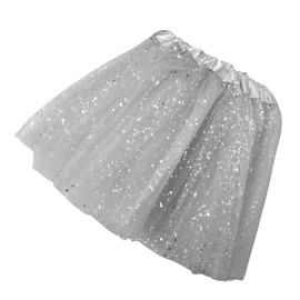 Topkids Accessories Pink Tutu for Girls, Angel Costume Girls, Princess Dress Up, Ballerina Costume for Girls, Glitter Skirt, Kids Tutu, Ballet Dress, Toddler Dress up, Fairy Costume (Sparkly Silver)