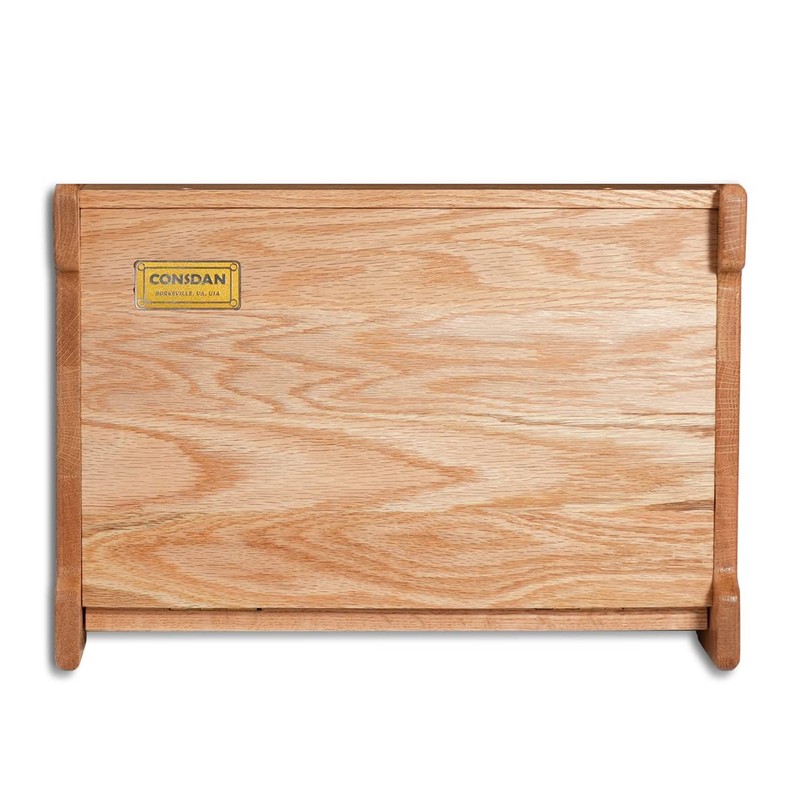 CONSDAN Bread Box, Solid Wood Oak Bread Box for Kitchen