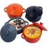 Jucoan 4 Pack Porcelain Ramekins with Lid, 8 oz Small