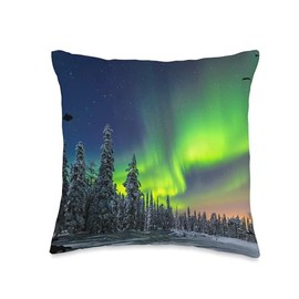 Northern Lights and Aurora Borealis Throw Pillow