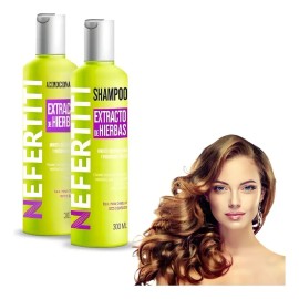 Shampoo Y Acondicionador De Hierbas Cabello Dañado Nefertiti