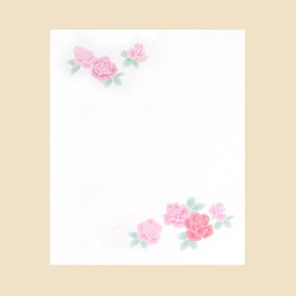 Kamiiso Sansho Kimono Beauty Kaishi Paper Set of 4 (Rose, Peony, Double Cherry Blossom, Blossom), 6.9 x 5.7 inches (17.5 x 14.5 cm)