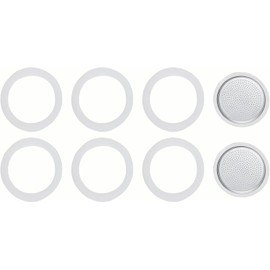 Moka - Piezas de repuesto para ollas, juntas para cafetera, juntas de silicona para cafetera, juego de filtros de cafetera italiana, 3, 6, 9 tazas (6 tazas)