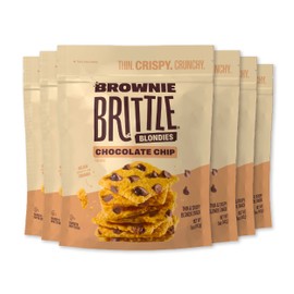 Brownie Brittle – Chocolate Chip Blondie Thin and Crispy Sweet Snacks (Pack of 6, 5 oz), Rich Gourmet Brownie Bites Dessert