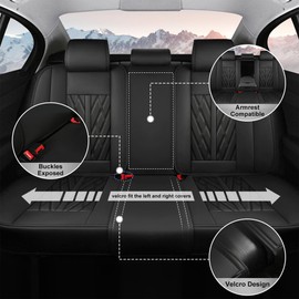 TTX LIGHTING Bling Car Seat Covers Fit for Kia Seltos 2021-2025 2026: Leather Automotive Seat Protector with Rhinestone for Women(5 Seats,Black Silver Rhinestone)