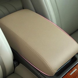 GDGZJJD Leather Car Center Console & Armrest Cover, Fit for Toyota Camry 2006 2007 2008 2009 2010 2011, Anti-Scratch Protection for Automotive Interior Accessories (Beige)