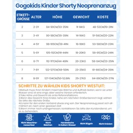 Gogokids Shorty Wetsuit Children, 2.5 mm Wetsuits Back Zip Toddler Short Wet Suits Comfort & Warmth, UV Neoprene for Swimming, Snorkelling and Surfing, Age 4-5 Young, Orange