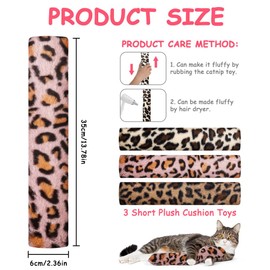 OSDUE Cat Catnip Toys, 3 Pack Kitten Toys Gradient Color Cat Pillows, Interactive Cat Teeth Toy, Interactive Plush Cat Toys for Cat, Small Pet Cats Teeth Cleaning Playing Exercise Accessories-White