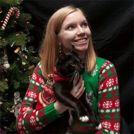 Dreuyet Christmas Dog Cat Dangle Earrings for Women Cute Animal Earrings Acrylic Dinosaur Alpaca Sloth Pet Dangle Earrings Charms Jewelry Christmas Gifts (Christmas Black Cat)