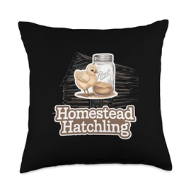 Baby Chicks in Homesteading Art Design Throw Pillow
