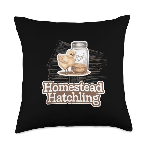 Baby Chicks in Homesteading Art Design Throw Pillow