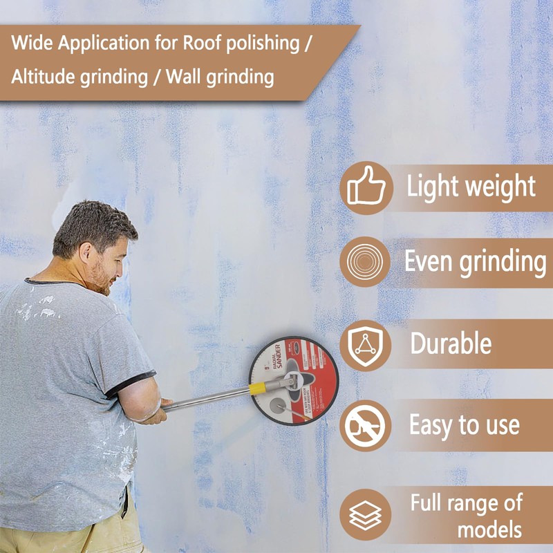 Radial Sander with Pole, 9 Inch Drywall Pole Sander, Wall