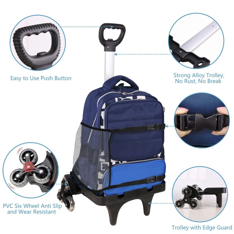 Backpack Trolley, Wheeled Cart Aluminum Alloy, Folding Trolley Cart for