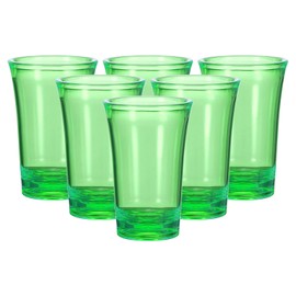 HARFINGTON 6pcs Shot Glasses 1.2oz Polystyrene Shot Glasses Ombre Multicolored Shot Glasses Bulk for Cocktail Round Shot Glasses Spirits Liquors, Green