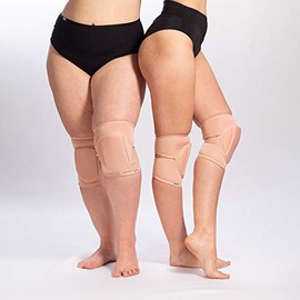 Queen Wear – Natural – Pole Dance Knee Pads – Perfect Woman Protection for Ballet Modern Dance and Indoor Sports (XXL)