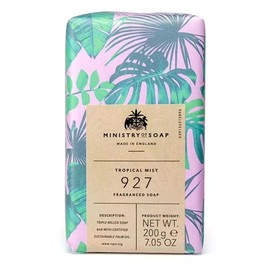 Ministry of Soap Natural Rainforest Wrapped Soap, Naturally Coloured, Triple-Milled Soap, Tropical Mist 200g