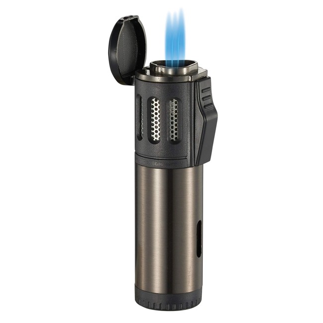 Visol Artemis Triple Torch Flame Butane Refillable Cigar Lighter (Gun Metal)