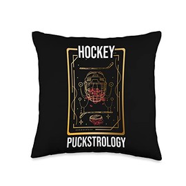 Athletic Hockey Ice Rink Team Sports Puckstrology Zodiac Astrology Sports Ice Hockey Throw Pillow, 16x16, Multicolor