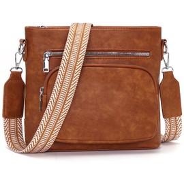 Snmoec Shoulder bag women's medium size women's handbag medium size crossbody bag vegan leather shoulder bag with wide strap handbags black, Retro brown, Retro