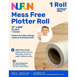 NuFun Activities Mess Free Easel Roll 17" x 200', Kids Create No Mess Wonders with Special Coloring Paper.