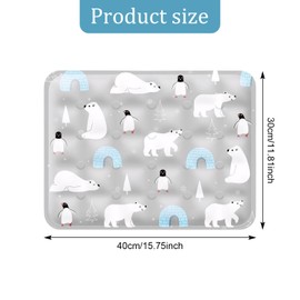 Tolenre Large Dog Cooling Mat, Pet Cooling Mat, Self-Cooling Dog Mat, Grey Polar Bear Cold Gel Pad Mat, Dogs, Cats, Non-Slip Gel Cooling Mat for Summer, Crates, Dog Kennels, Beds, Car (Grey, S)