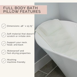 Our Full Body Bath Pillow - Ideal Bathtub Accessory for Relaxing Bath Gifts for Women