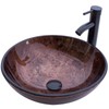 YIMAI Ingenuity Bathroom Vessel Sink 16.5" Vessel Sinks Tempered Glass