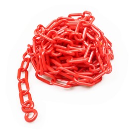 BOQIIKAR Plastic Chain Barrier Safety Plastic Chain 5 Meters 8mm x 5m High Visible Plastic Link Chain for Warning Safety Parking Space, Transportation Facility, Crowd Control, Traffic, Queuing Line