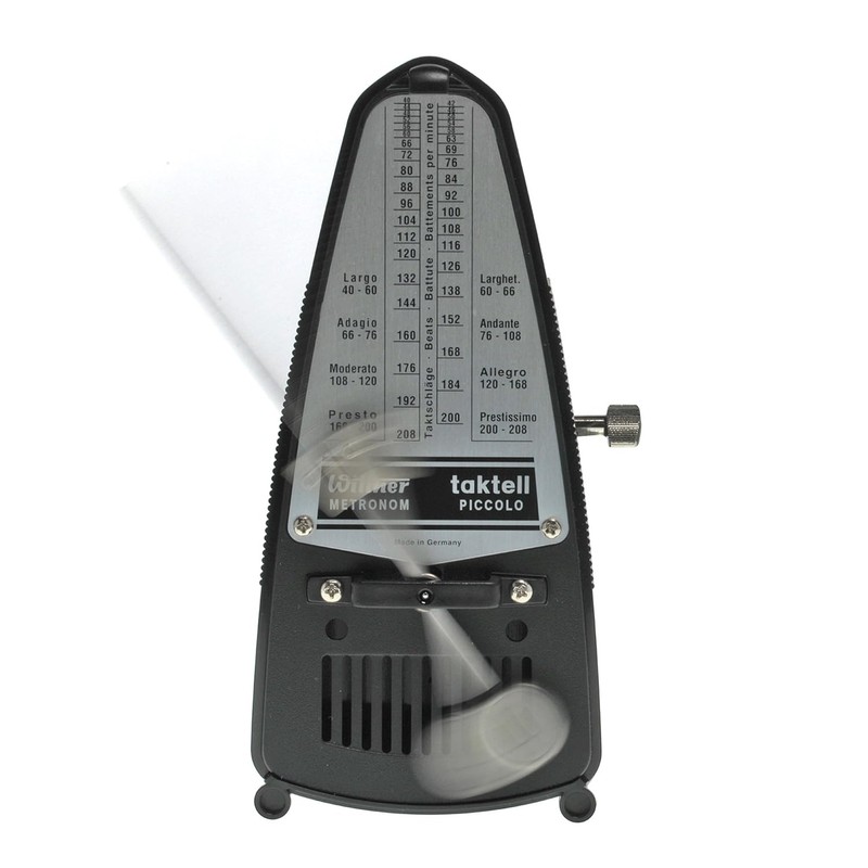 Wittner Taktell Piccolo 836 Mechanical Metronome Black with Keepdrum Microfibre